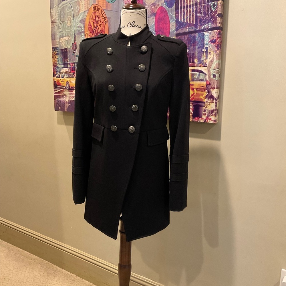 INC International Concepts Black Blazer with Military-Inspired Design